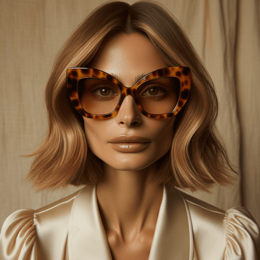 Portrait d'une personne portant des lunettes forme Papillon